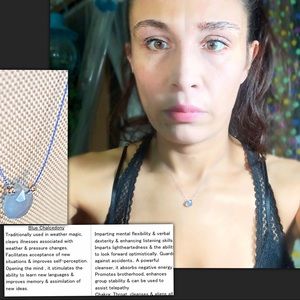 Blue Chalcedony Floating Pendant Necklace